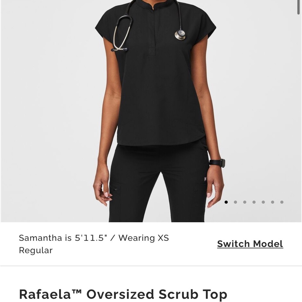 Women's Black Rafaela™M Oversized Scrub Top - S / Black